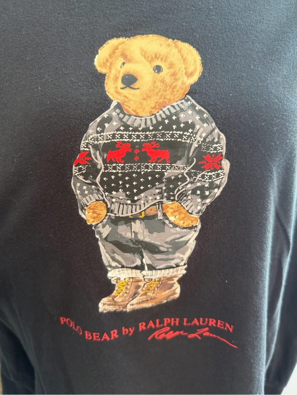Polo by Ralph Lauren Black Long-Sleeve Tee with Polo Bear Graphic
